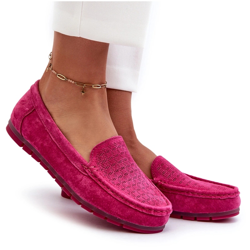 Dámské Mokasíny Z Přírodního Semiše S.barski LR755 Fuchsiová 36