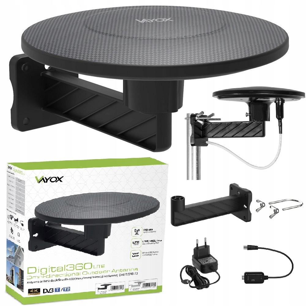 

Antena Dookólna Tv DVB-T2 Digital360 Vayox Lte Vhf