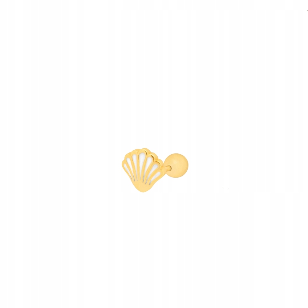 Kolczyk piercing pozłacany Ania Kruk złoty muszelka srebro 925