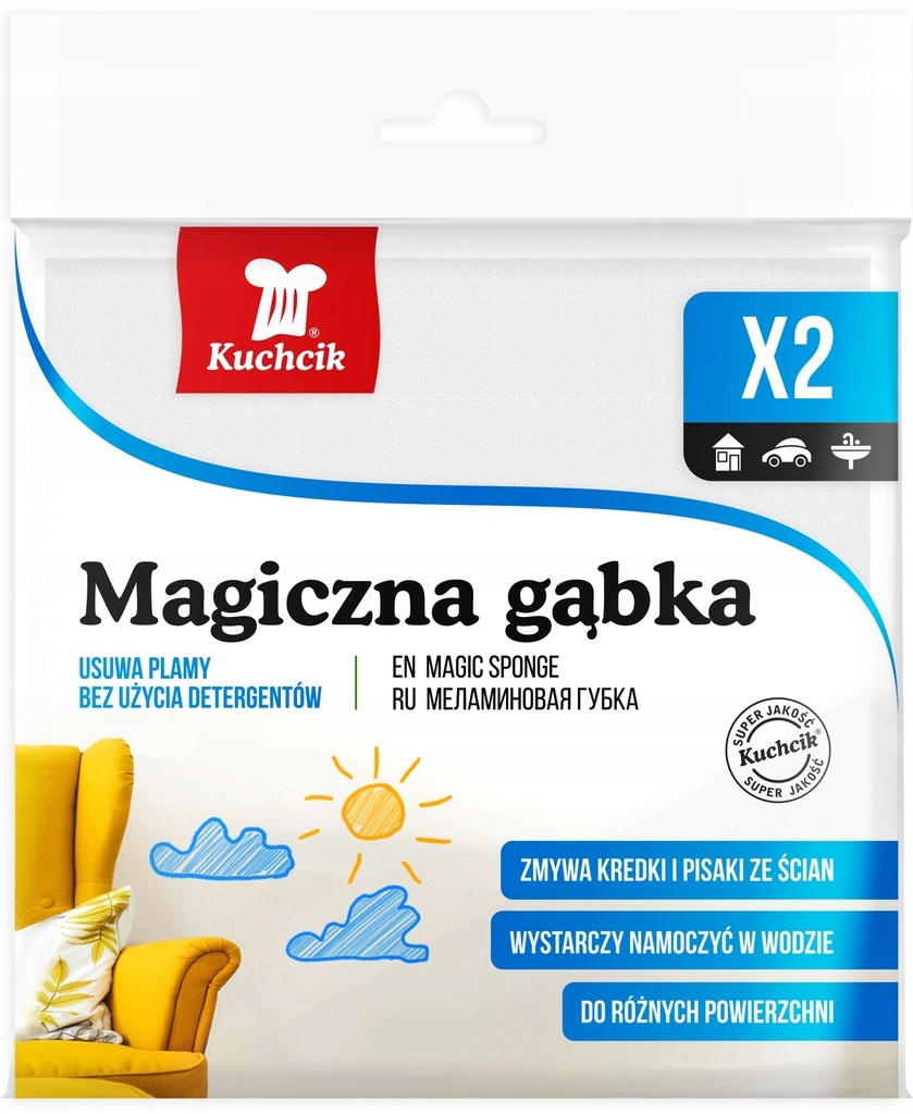 

Magiczna Gąbka 2 szt Mocna I Bardzo Duża 12x6x3cm