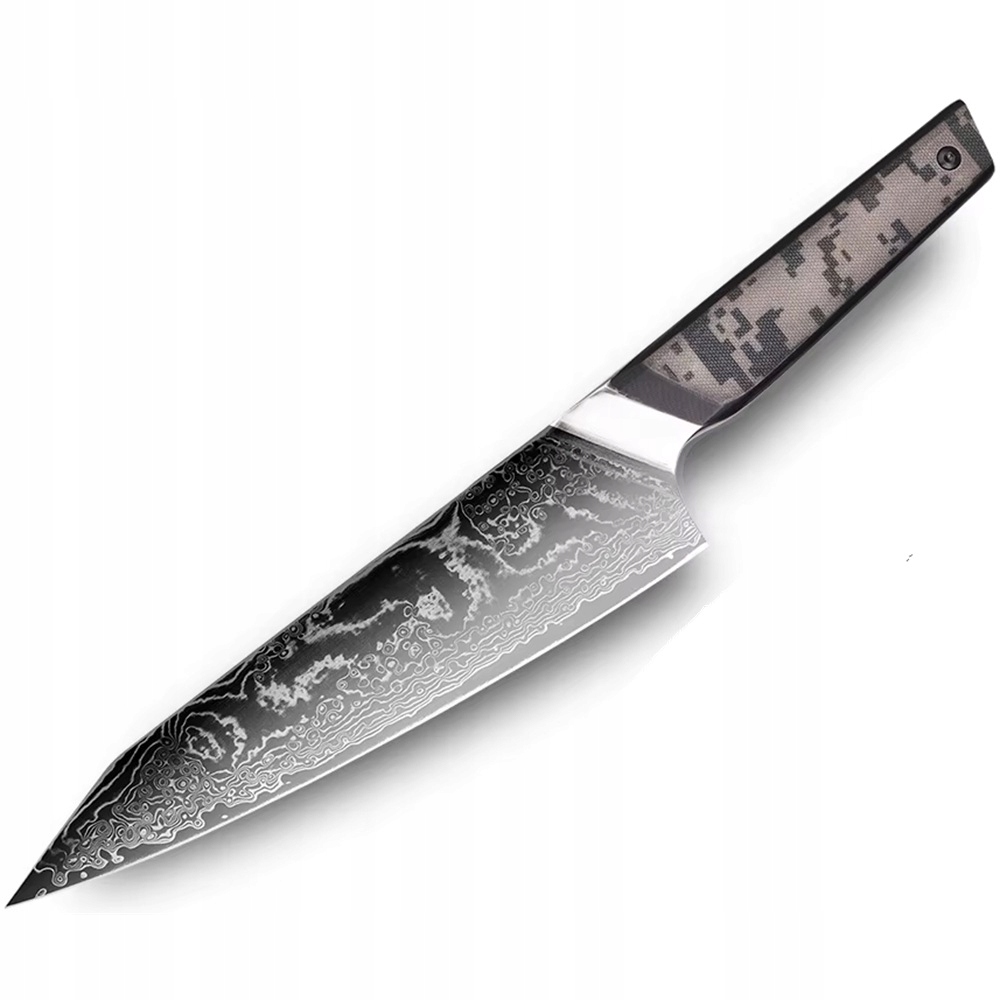 Damaškový kuchynský nôž Takeno Kiritsuke/Čierna/Sivá KP-37575