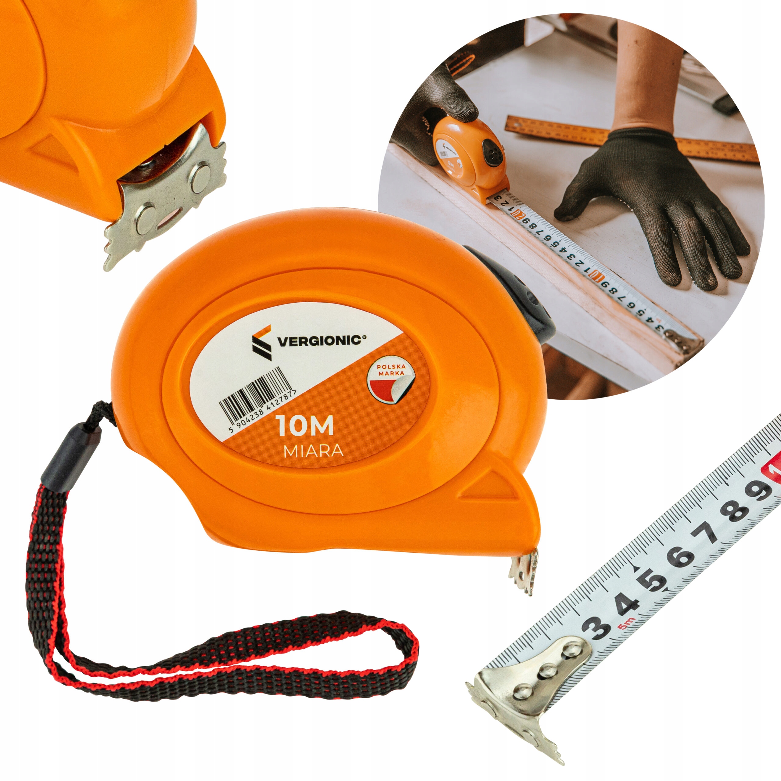 

Miara zwijana taśma miarka magnes auto blokada 10m