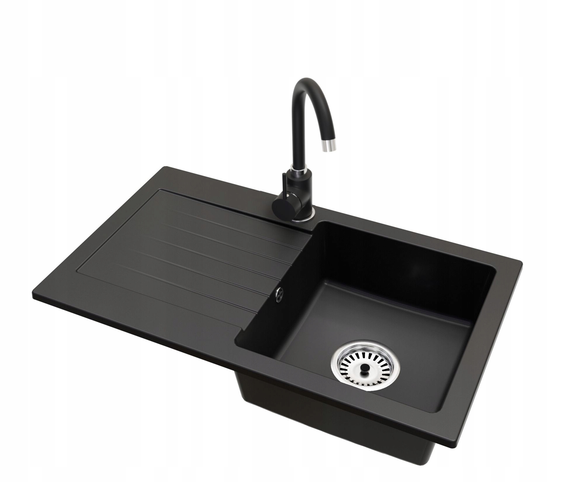 Kuchyňský dřez Jednokomorový Leon Sifon Chrom Baterie Beta Barva