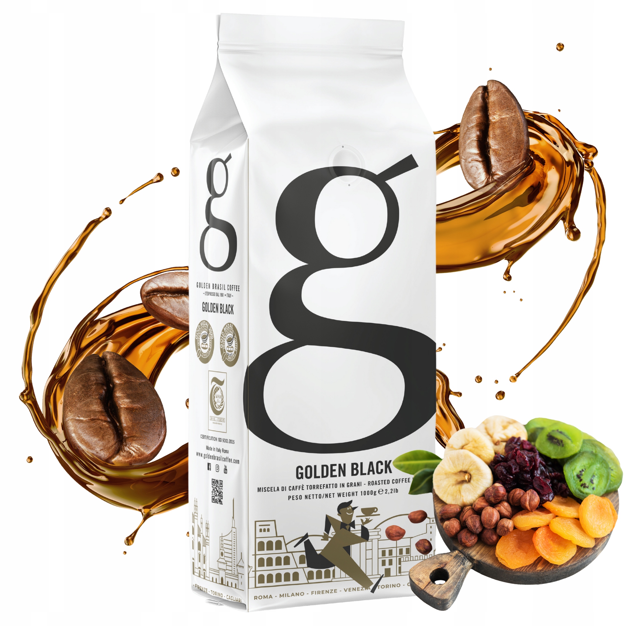 Káva italská zrnková Golden Brasil Black 1 kg