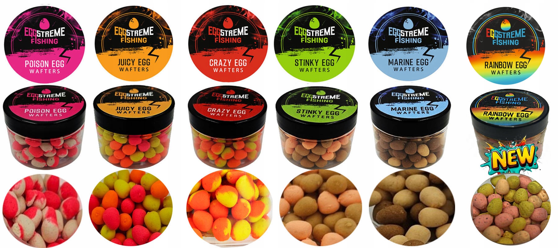 Wafters Eggstreme 6szt 7mm 50g Poison Crazy Marine Stinky Juicy Rainbow Egg
