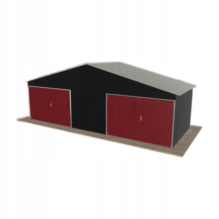 Plechová garáž 8x3 m dvoupolohová, dvoupolohová, černá