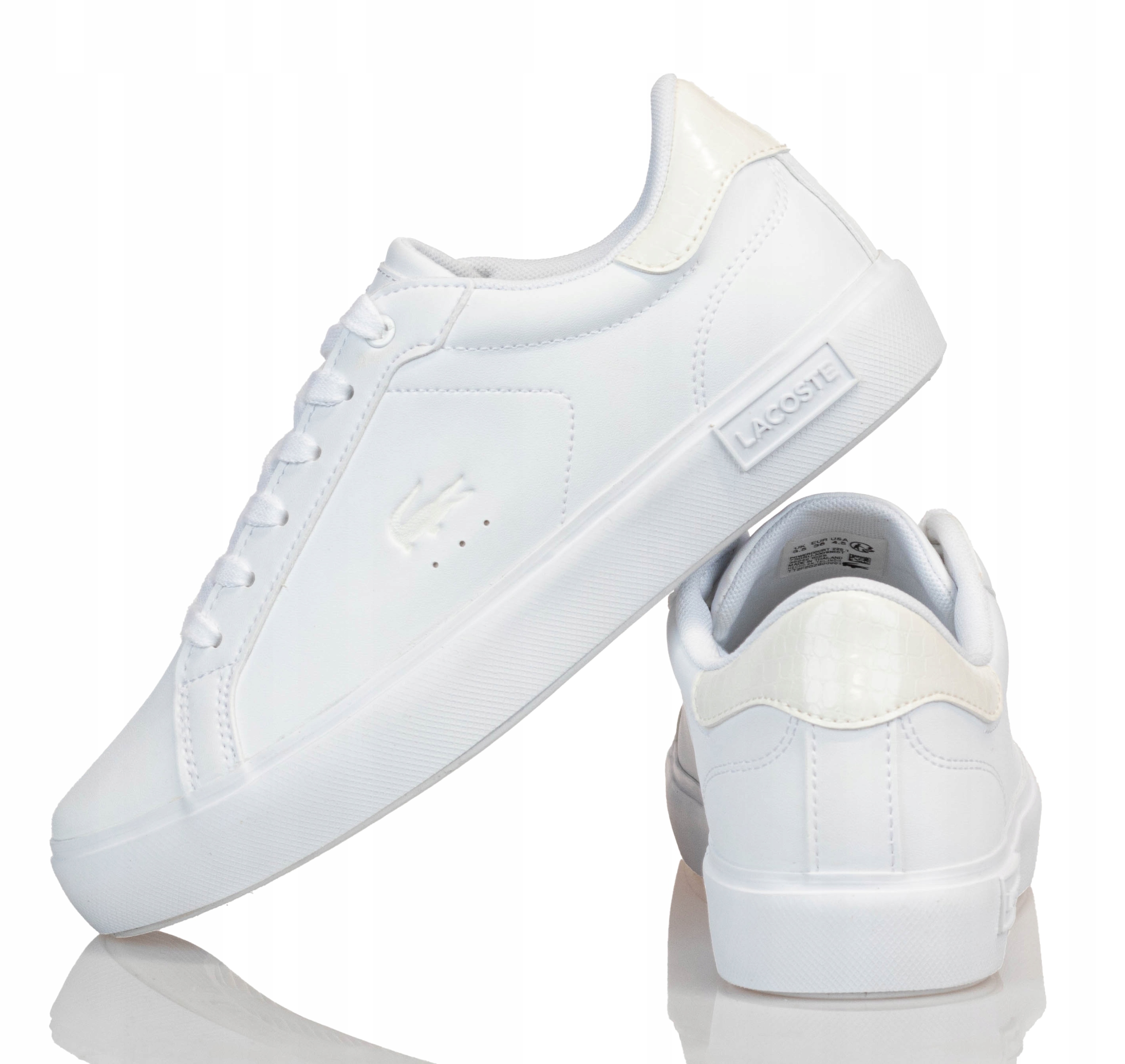 Tenisówki Lacoste Powercourt 225 1 Suj Białe Buty Damskie Skórzane R-37,5