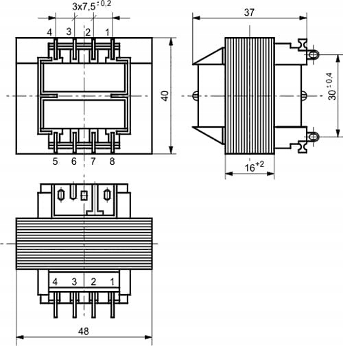 TS8/024 Transformator sieciowy 15,5V - 0,5A EAN (GTIN) 5904181615518