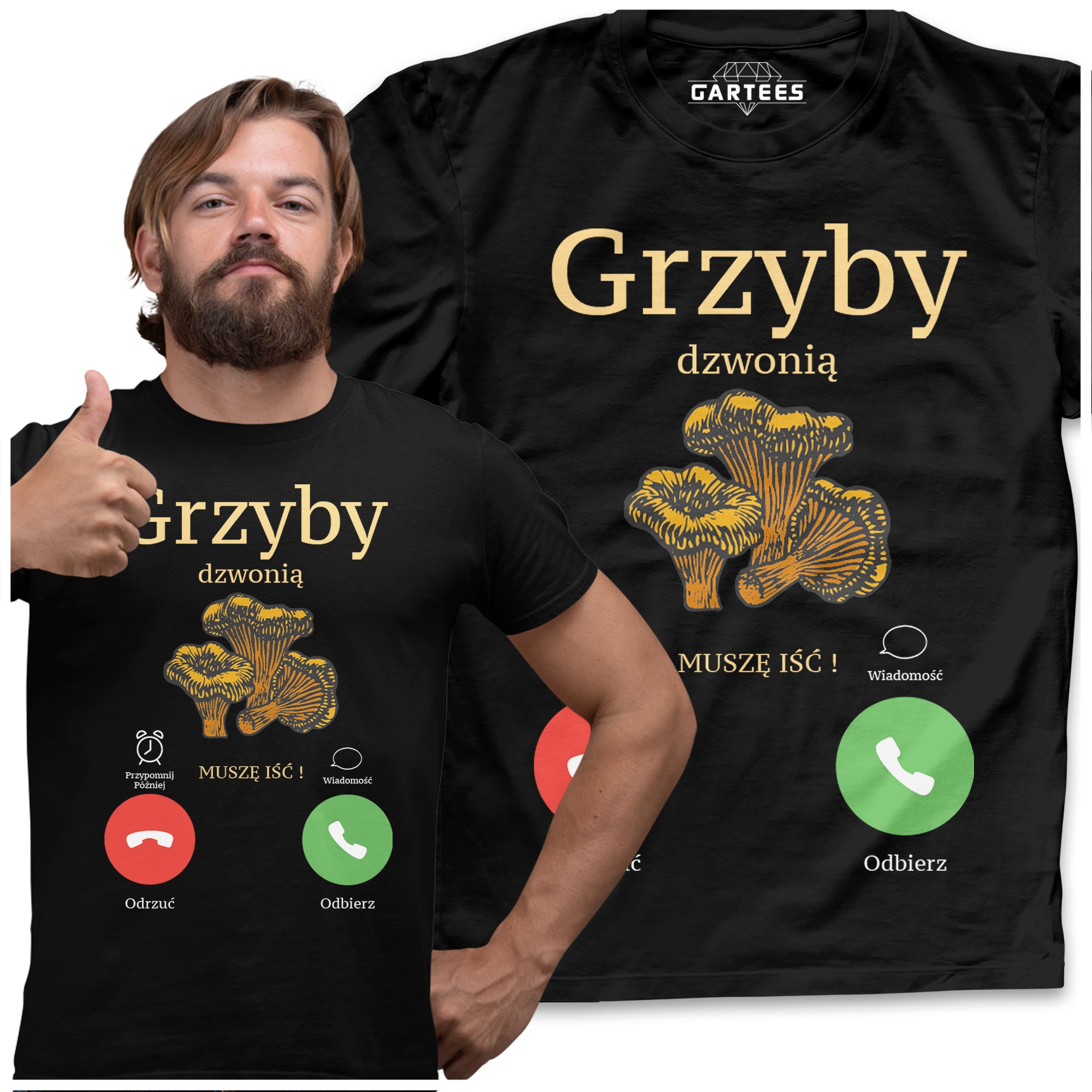 

Koszulka Męska Grzyby Dzwonią Muszę Iść Śmieszne
