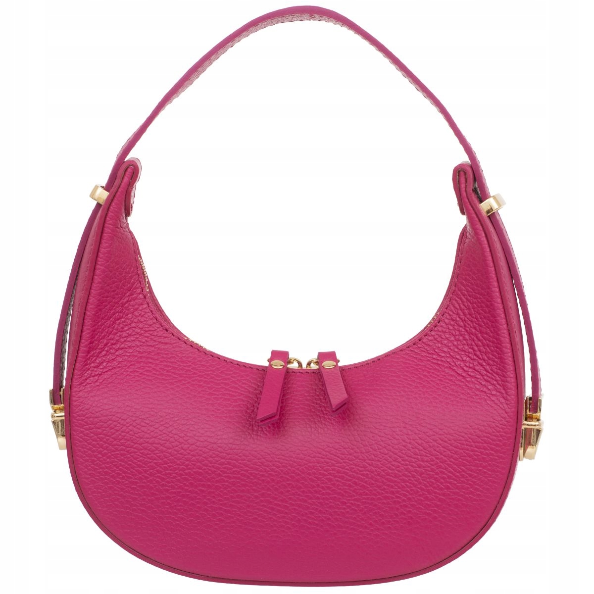Malá dámská kožená kabelka Kaletnik Mezzaluna Fuchsia