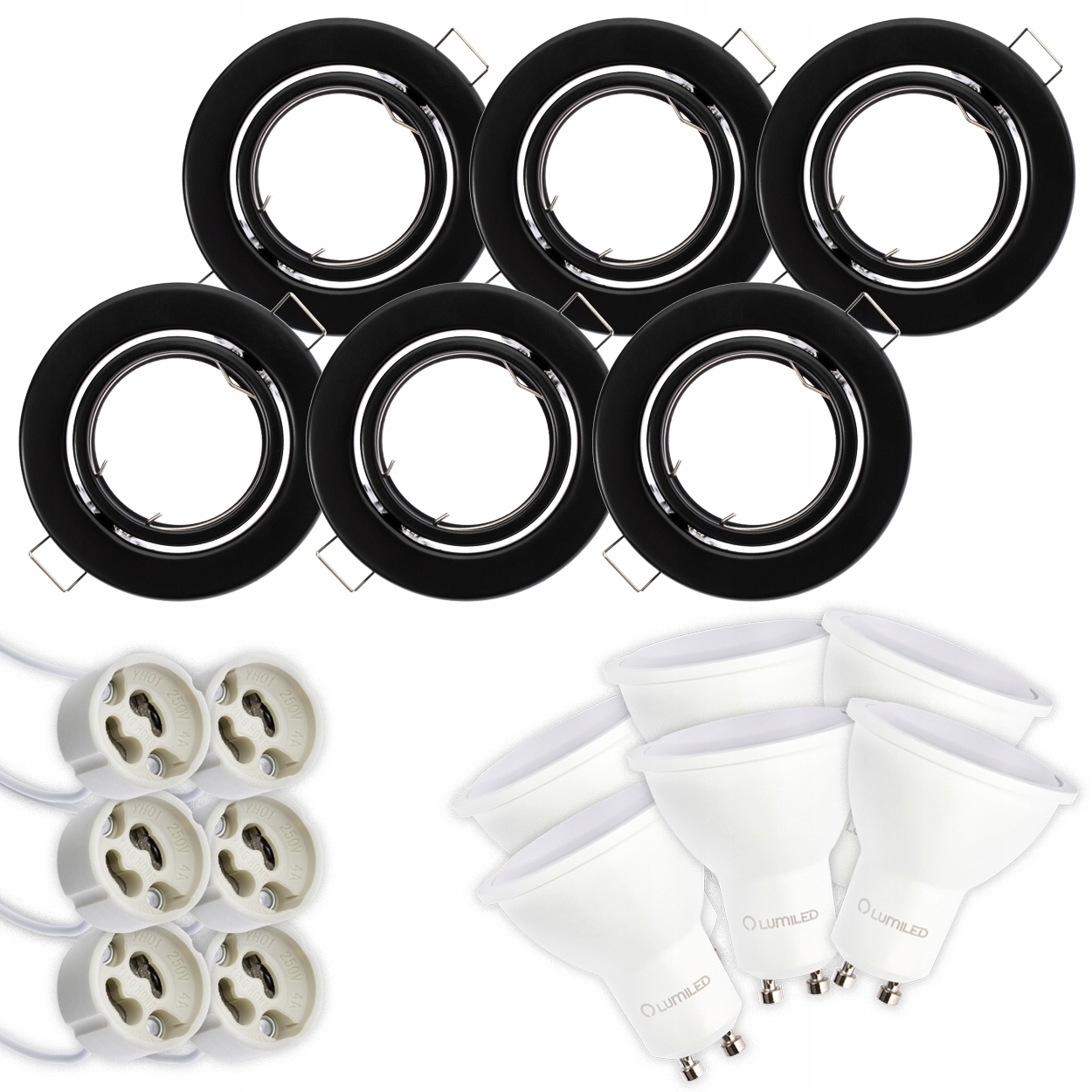 

6x Oprawa Halogenowa Ruchoma Czarna Led GU10