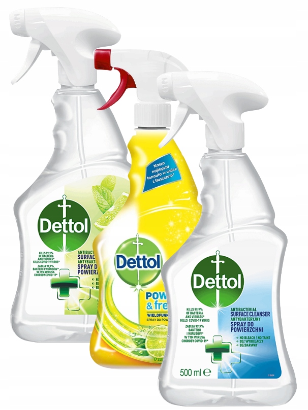 

Dettol spray do powierzchni mix 3x500ml