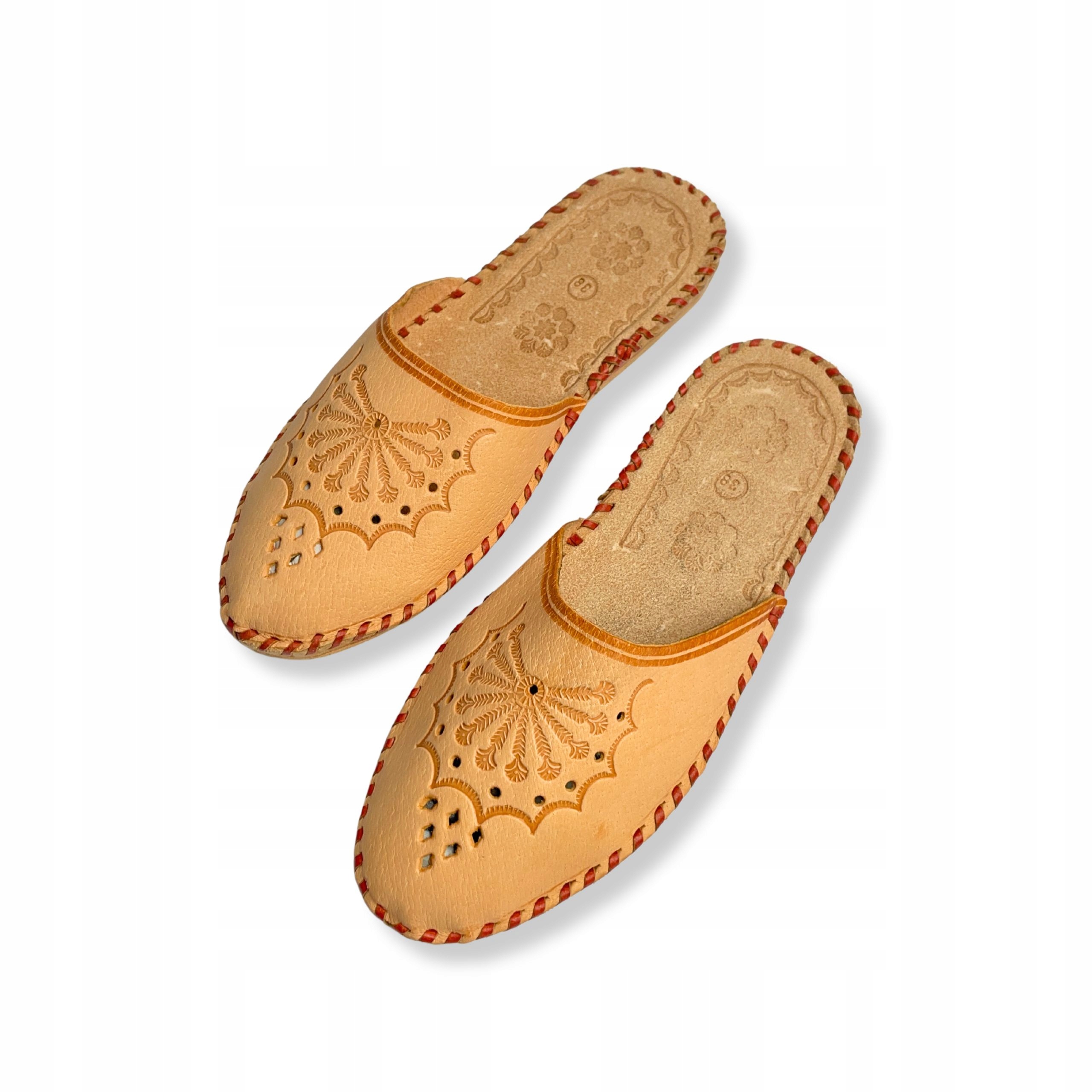 KAPCIE PANTOFLE DOMOWE DAMSKIE SKÓRZANE GÓRALSKIE WYGODNE LACZKI Model DR5