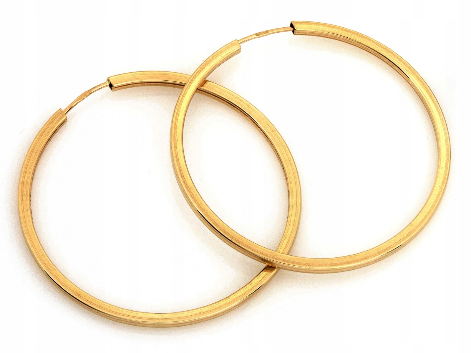 Náušnice zlaté kruhy 585 šarží 35 mm klasické kroužky jako dárek 14kt