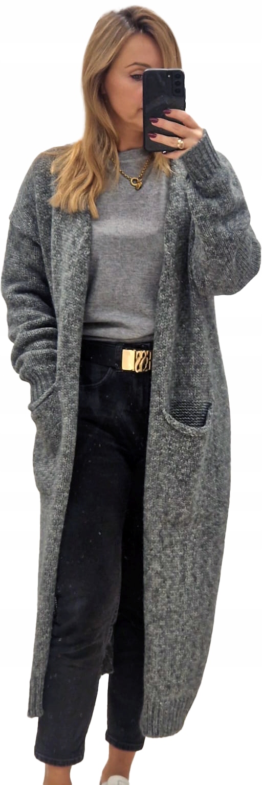 Kardigan Dámský svetr Přehoz Dlouhý Měkký vel 42