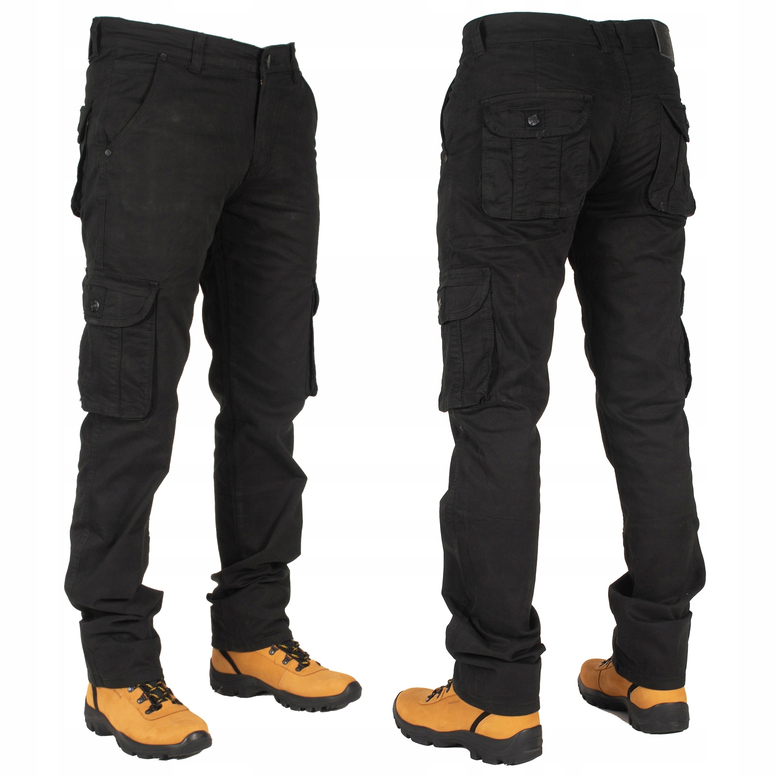 Spodnie męskie bojówki W:37 96 CM robocze czarne