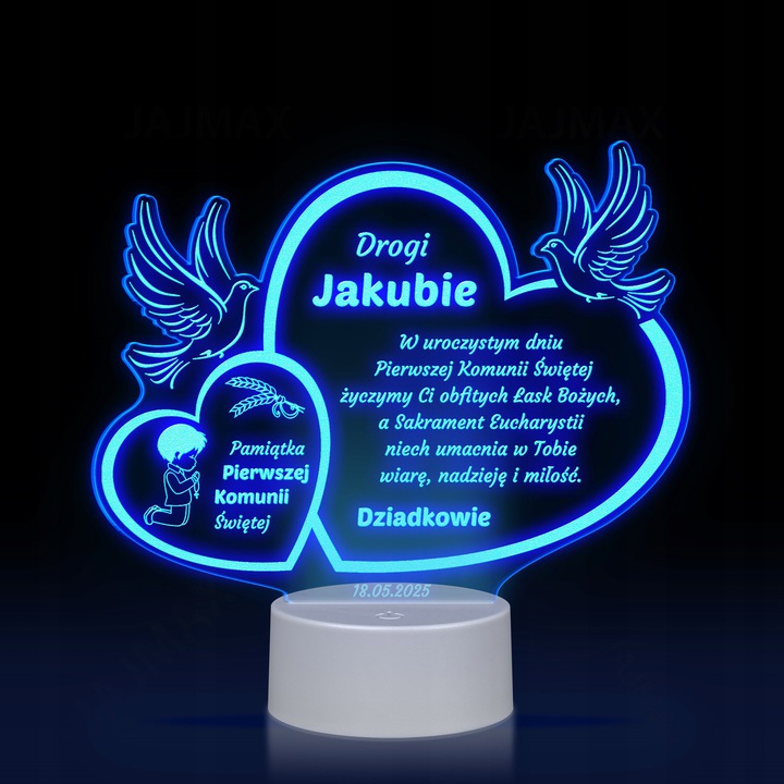 Lampka Pamiątka Pierwszej Komunia 16k. LED PLEXIDO EAN (GTIN) 5905342870005