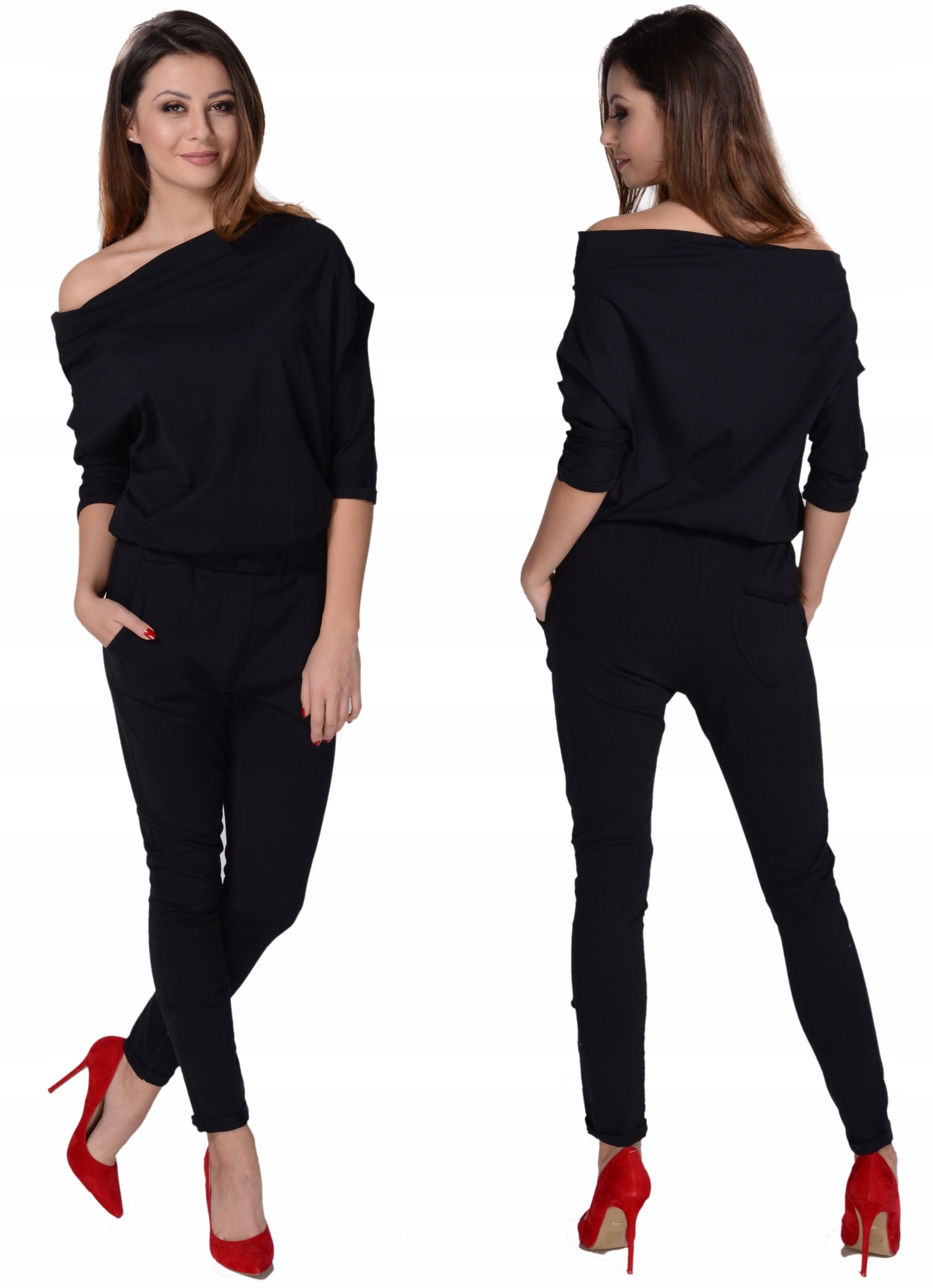 

Czarny kobiecy kombinezon wyszczuplający L/40