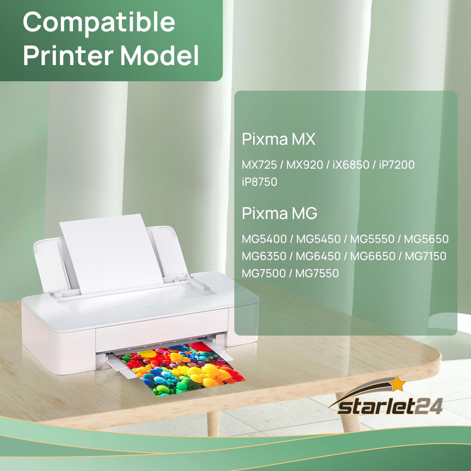 STARLET24 Zestaw 12 Tuszy 551XL Kompatybilne z Canon PIXMA MG iP MX — miniatura 3