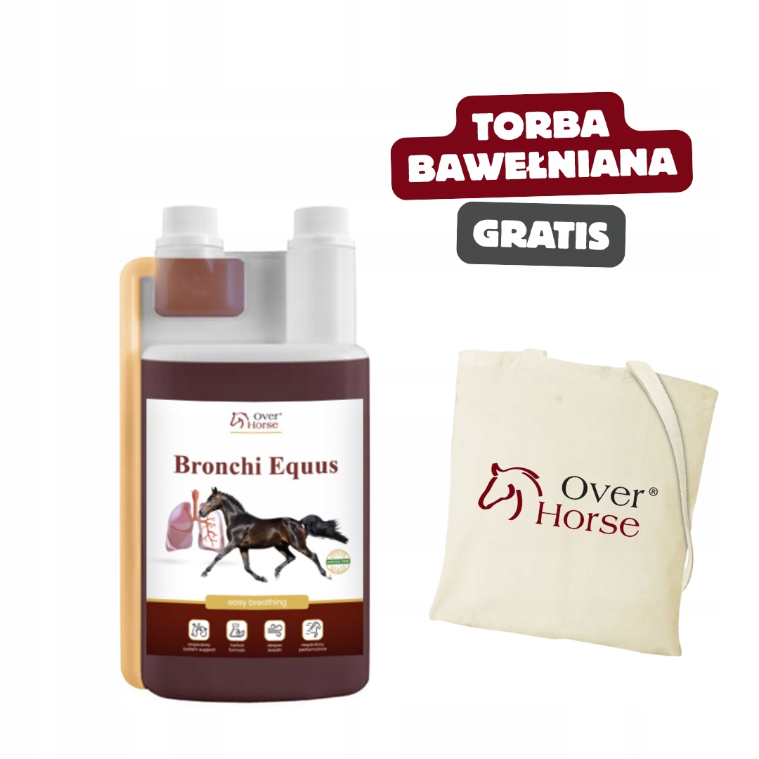 Sirup proti kašli pro koně Cop, Rao Bronchi Equus 1L, Bonus bavlněná taška