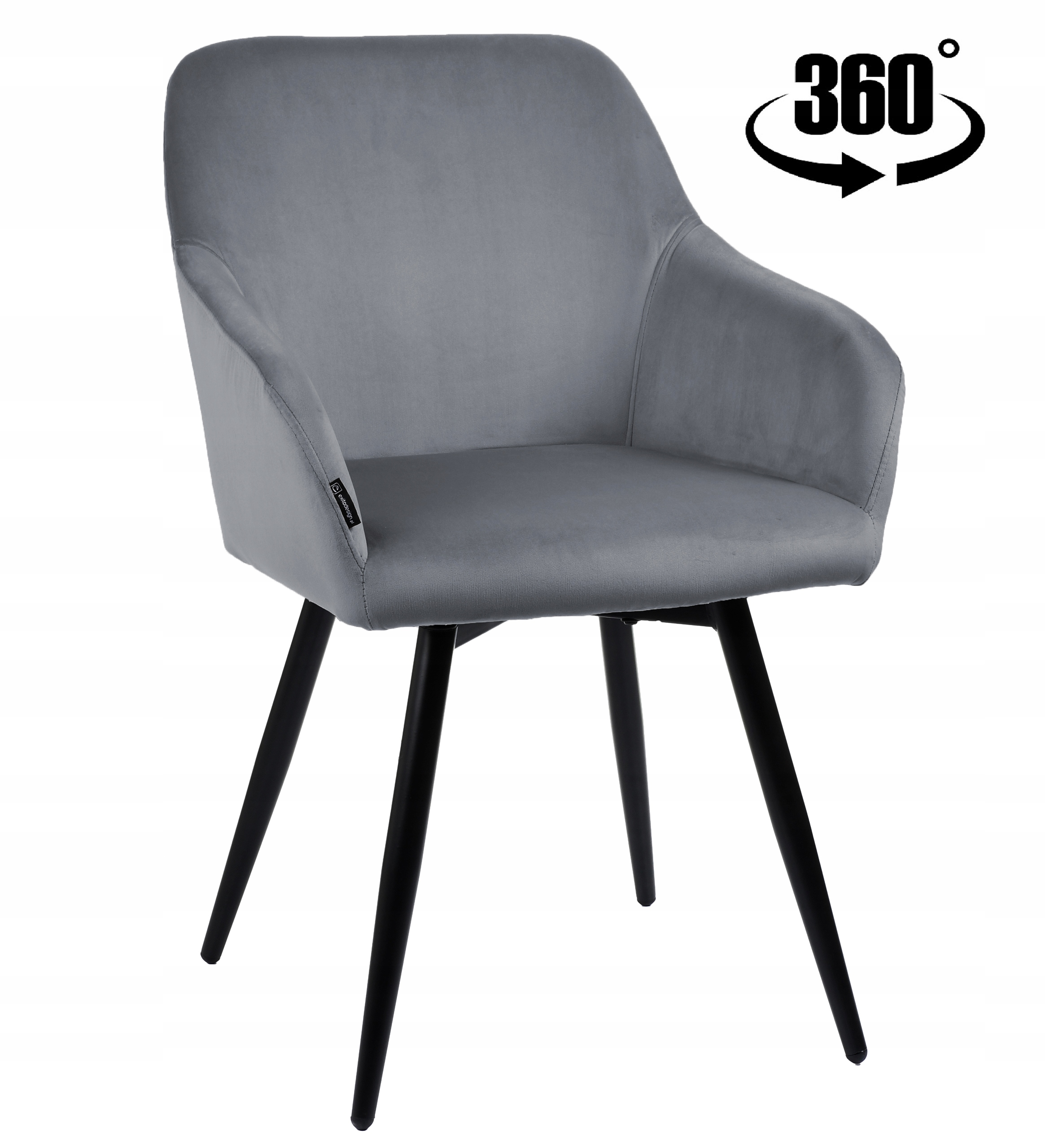 Krzesło obrotowe tapicerowane welurowe szare do salonu jadalni kuchni Esmo