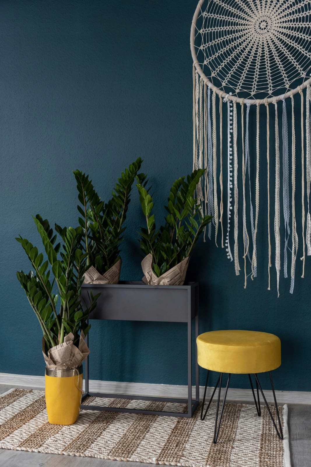 Metalowa donica kwietnik LOFT osłona 60x40x21cm Kolor czarny