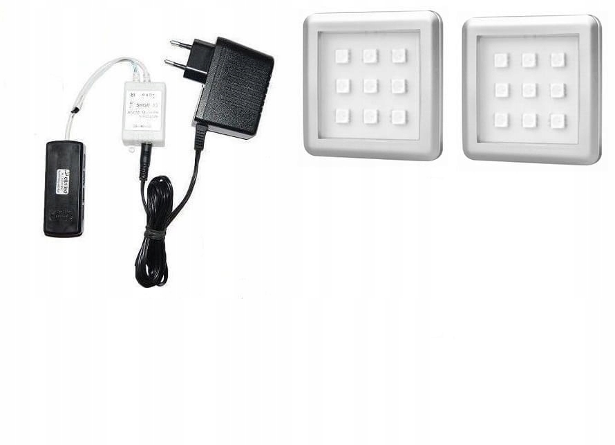 2 punktowe oświetlenie LED SQUARE RGB + pilot