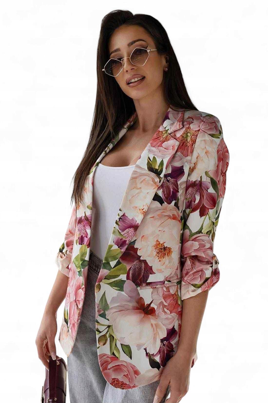 Sako elegantní sako Adea, velikost 48, květy