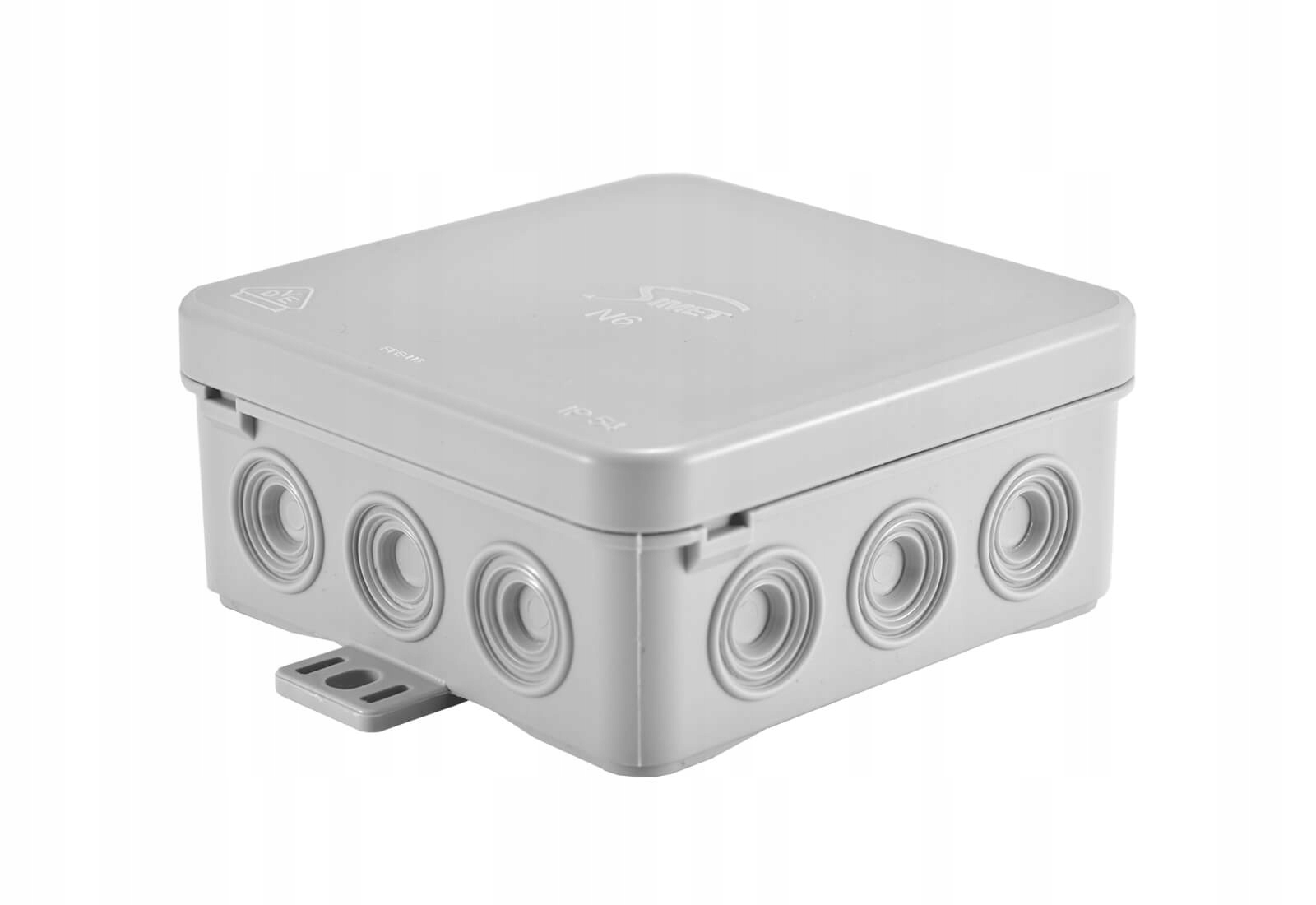 SIMET N6 PUSZKA ELEKTRYCZNA NATYNKOWA HERMETYCZNA 85x85x40 mm IP54 SZARY