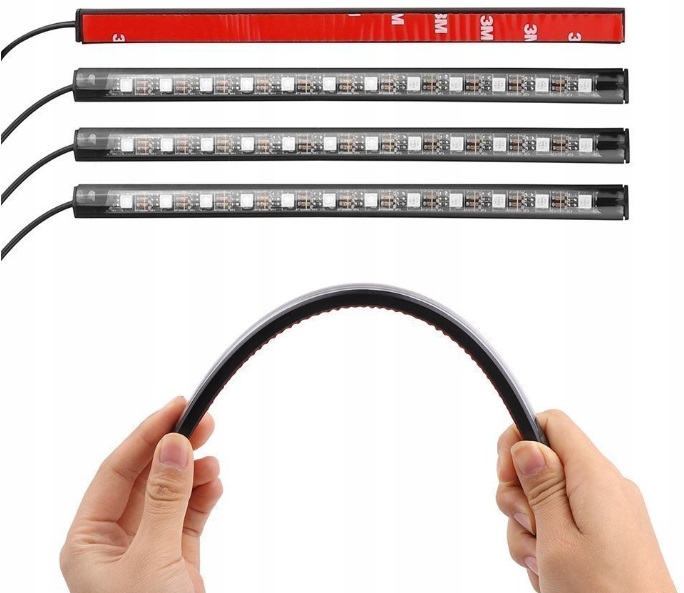 OŚWIETLENIE WNĘTRZA AUTA KABINY SAMOCHODU RGB 48 LED + STEROWANIE APLIKACJĄ Stan opakowania oryginalne