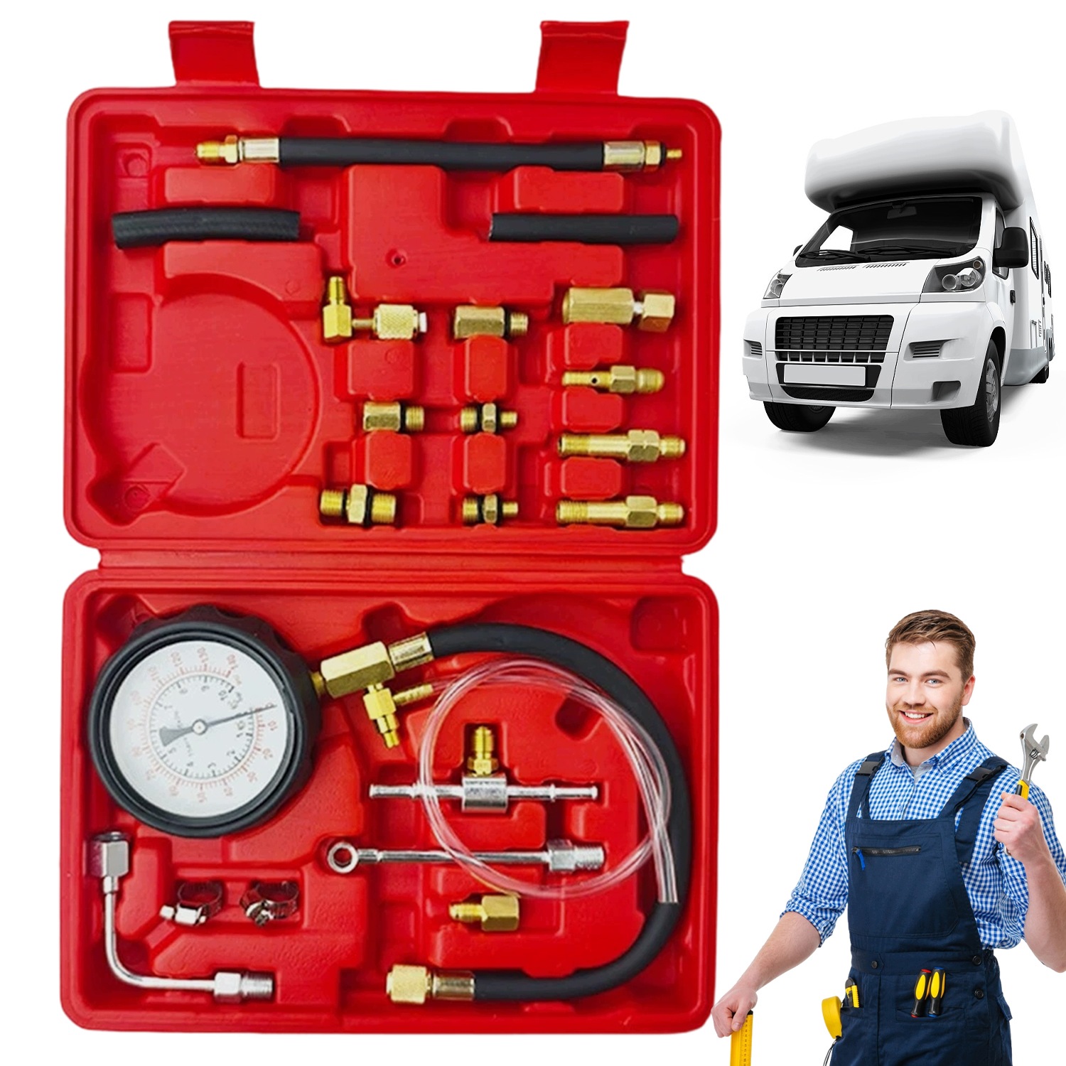 Tester, Měřič Kompresního Tlaku Komprese Benzín 0-140PSI Max Full