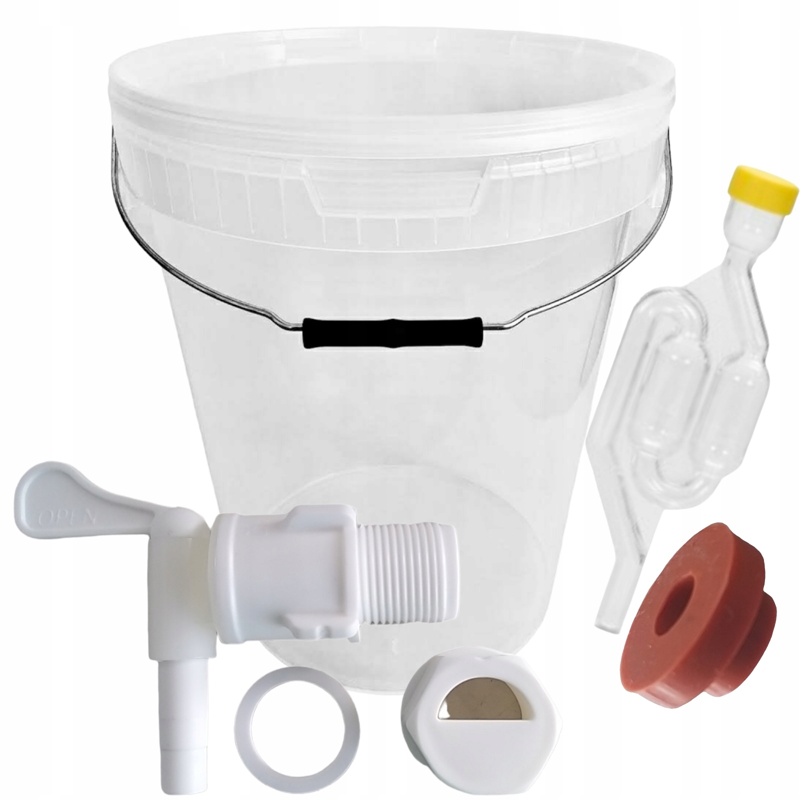 Pojemnik wiaderko fermentator do wina piwa 25l kranik rurka