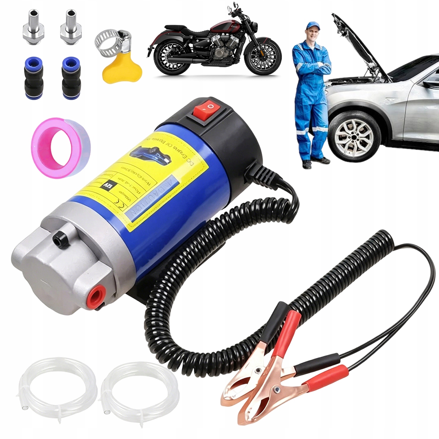 Rychlá elektrická pumpa 12V 100W pro odsávání motorového oleje 1-4 l/min