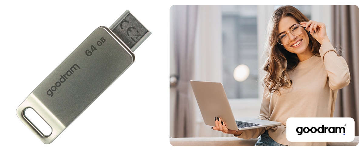 Pendrive GOODRAM 64 GB ODA3 USB 3.2 Dual Drive Kolor srebrny