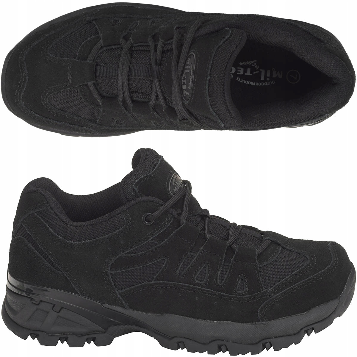 Vojenské trekové boty nízké kožené Mil-Tec Squad 2,5" černé 39