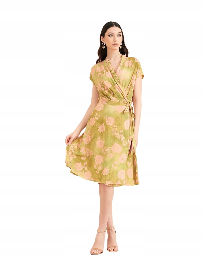 Marciano Guess Zelené Šaty Obálkové Šaty S Páskem 40 Gga