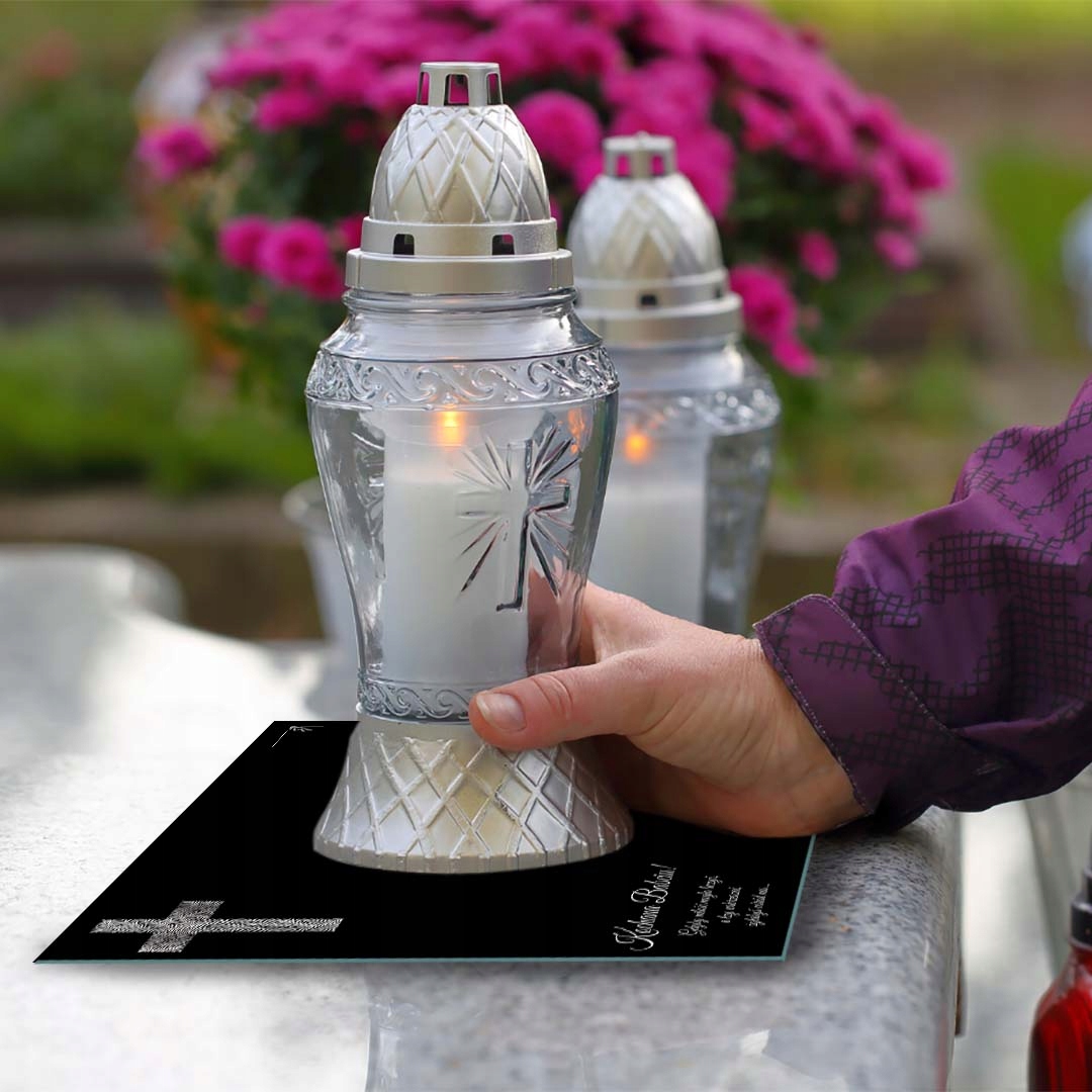 SZKLANA PODSTAWKA POD ZNICZE 30x20cm 560a Babciu EAN (GTIN) 5906593132300