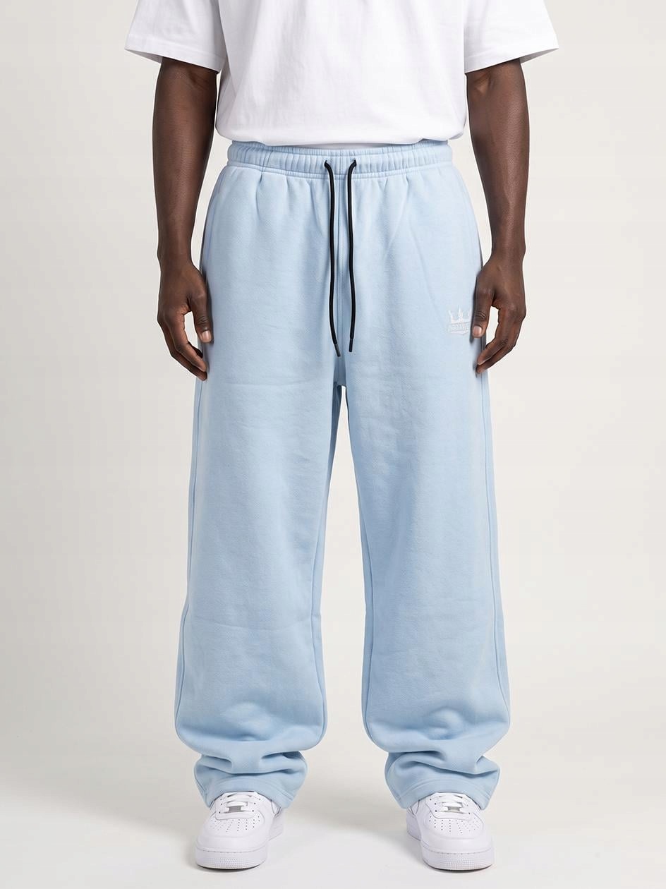Pánské teplákové kalhoty Baggy Světle modré Jigga Wear Logo Drawcord XL