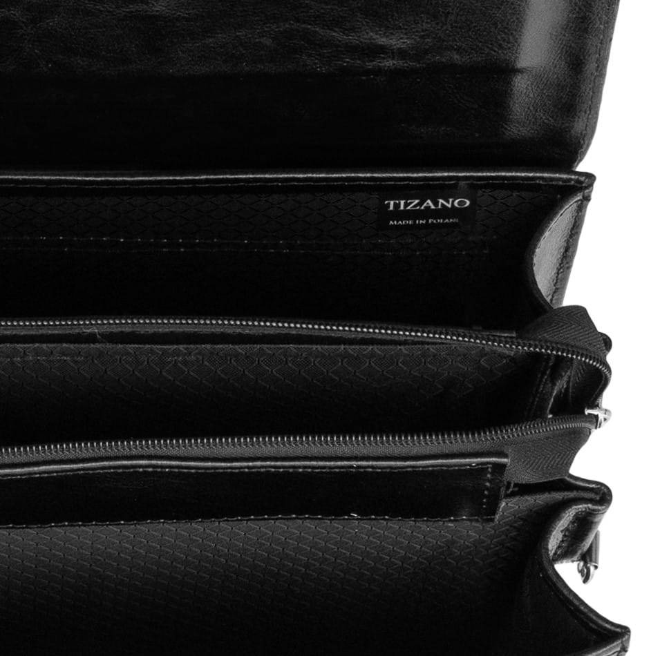 Skórzana teczka męska na laptopa czarna - Tizano TS17 Rodzaj teczka