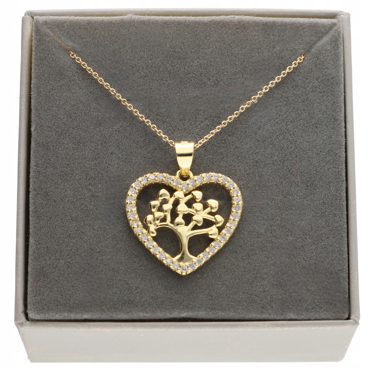 Zlatý náhrdelník se stromem štěstí strom života strom štěstí stříbro