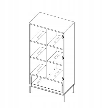 LOFTOWA regał METAL GRANAT półki 70 cm Szerokość mebla 70 cm