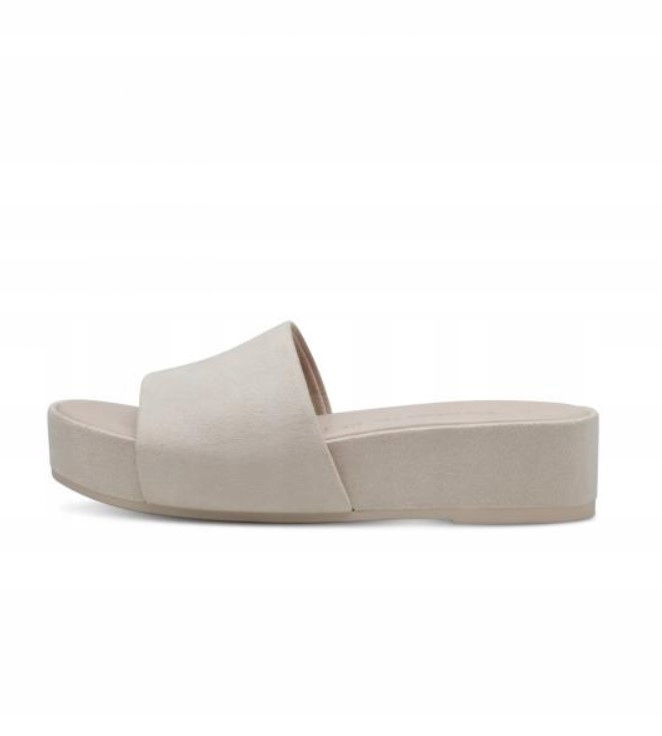 C2B006 BEŻOWE KLAPKI NA PLATFORMIE TAMARIS 40 ZIT