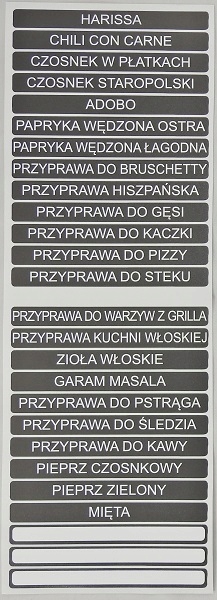 NAKLEJKI GRAFIT do przypraw - HARISSA przyprawnik