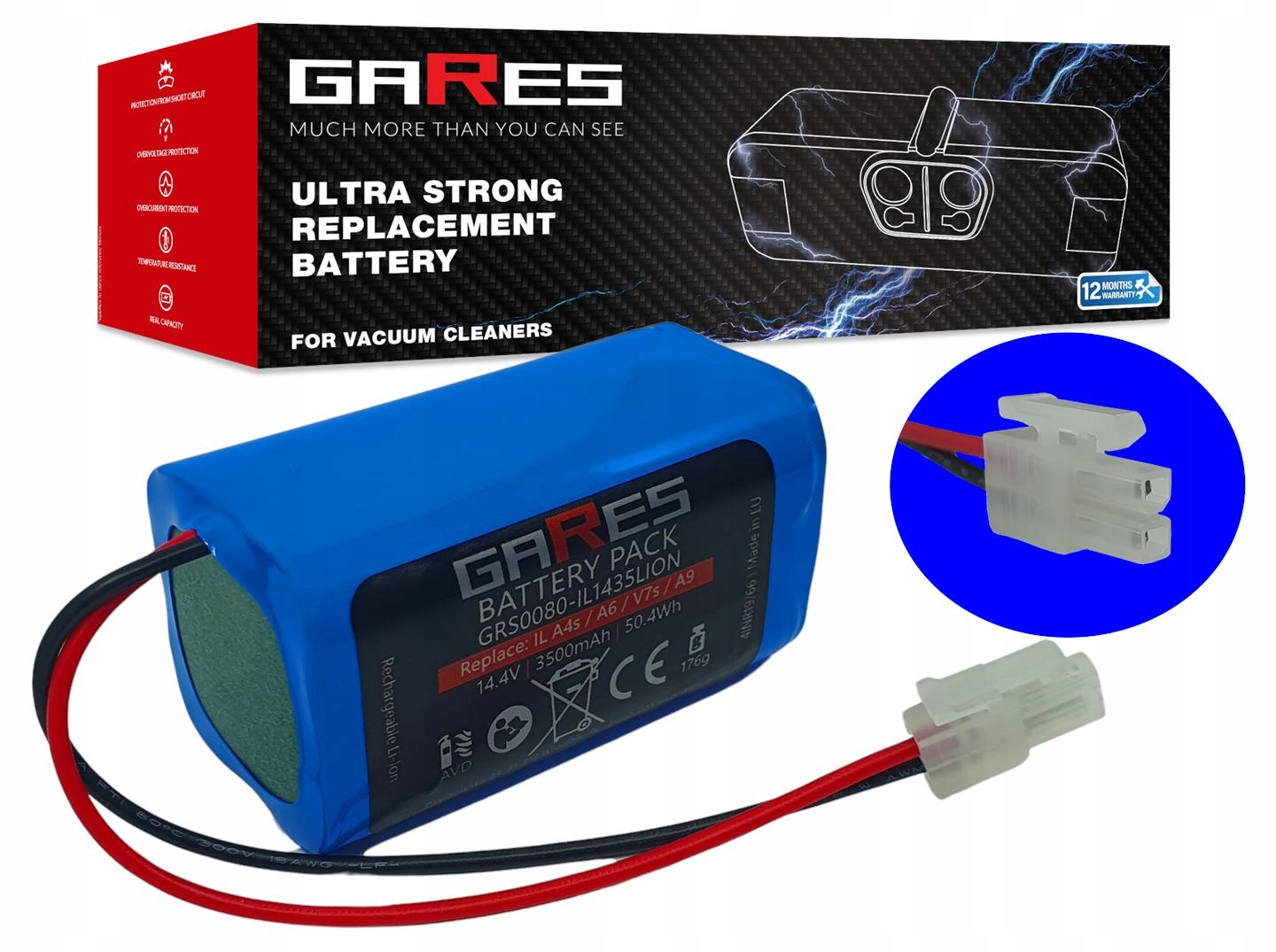 Akumulator Gares do Ilife Zaco A4 A4s A6 V7s A8 A9 A9s X620 14,4V 3,5Ah