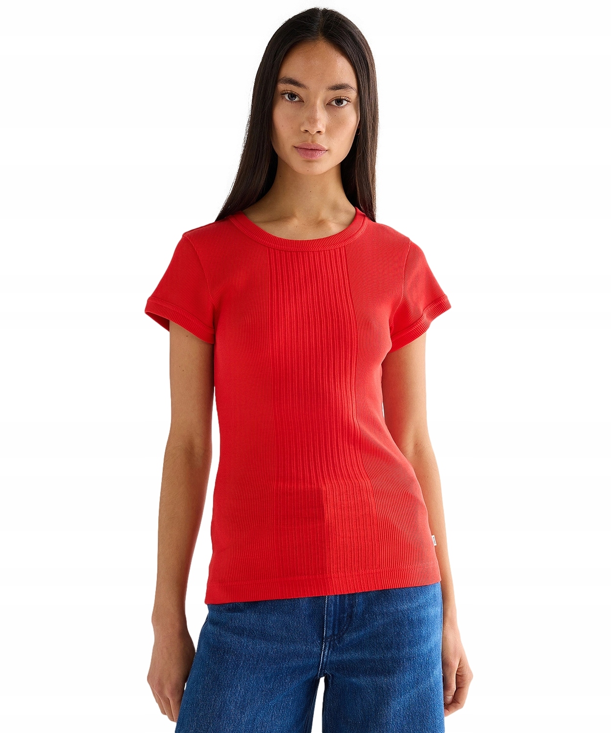 Tričko Wrangler Capped Rib Shirt 112380151 Flame Scarlet M