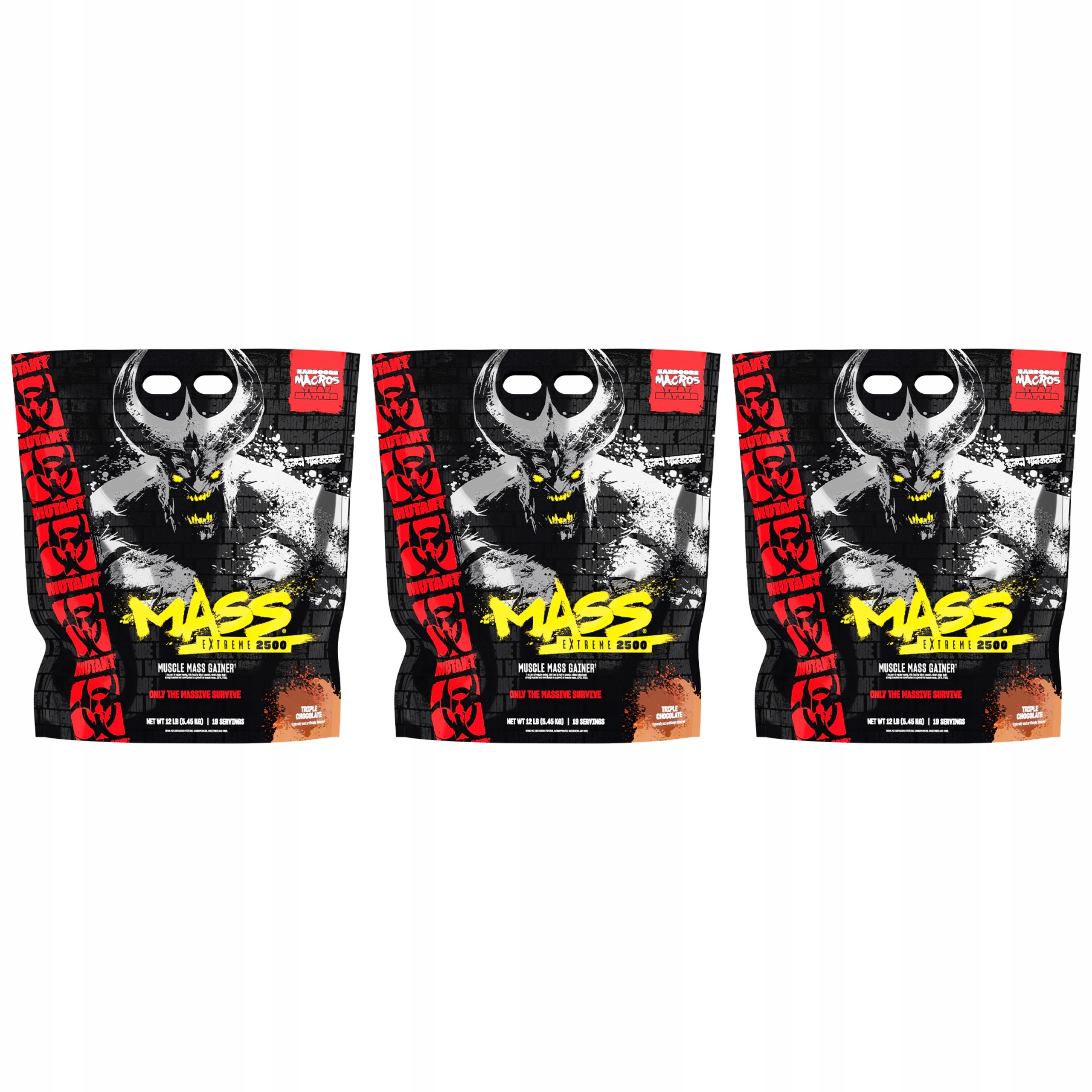 3x Gainer svalová hmota 1070 kcal 230 g sacharidy 30 g bílkoviny Mutant