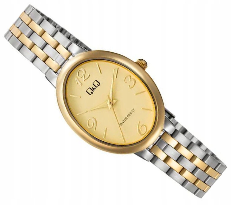 Elegantní Oválné Dvoubarevné Dámské Hodinky Na Náramku QQ10C-003P