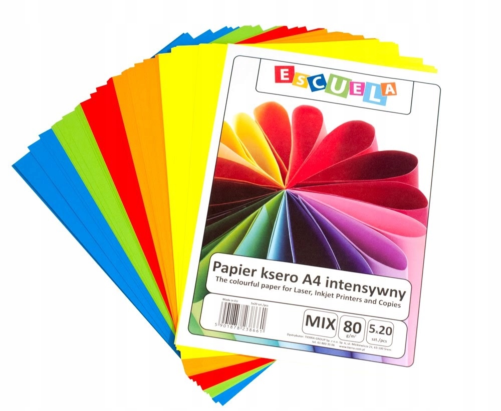 

Papier kolorowy ksero A4 80g Origami MIX 100ark