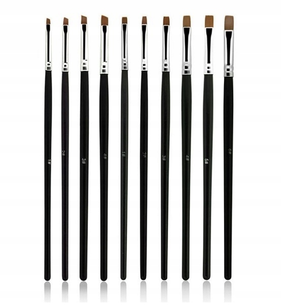 

Zestaw Pędzelków Do Żelu zdobień 10sztuk w etui