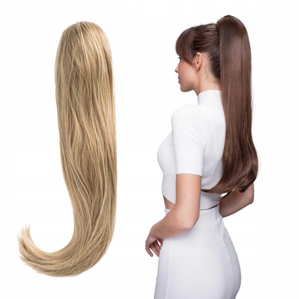 Dlouhý culík na sponce 70 CM #12C popelavý blond vlasy jako přírodní
